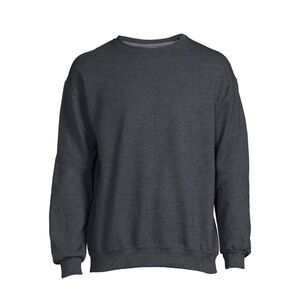 Athletic Works Men's Black Heather Fleece Crewneck Sweatshirt, Size Large